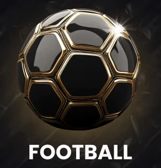 Black and gold soccer ball icon