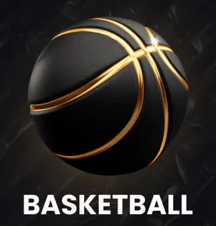 Black and gold basketball icon